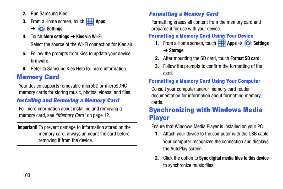 Installing and Removing a Memory Card Formatting a Memory Card