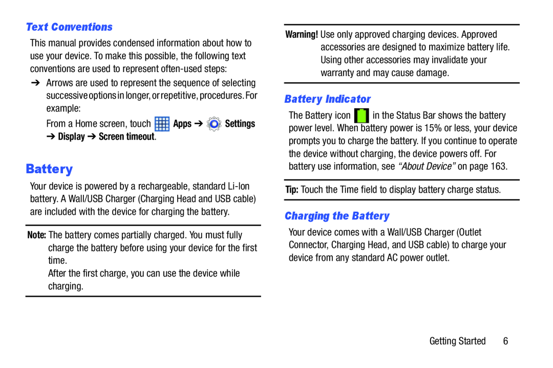 Text Conventions Galaxy Note 8.0 Wi-Fi