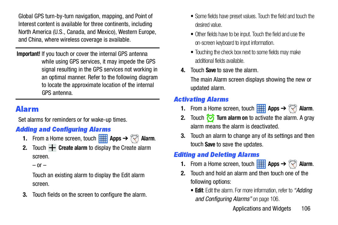 Editing and Deleting Alarms Galaxy Note 8.0 Wi-Fi