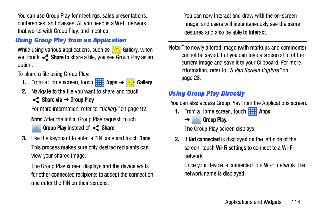 Using Group Play Directly Galaxy Note 8.0 Wi-Fi