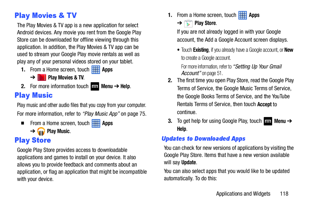 Updates to Downloaded Apps Play Movies & TV