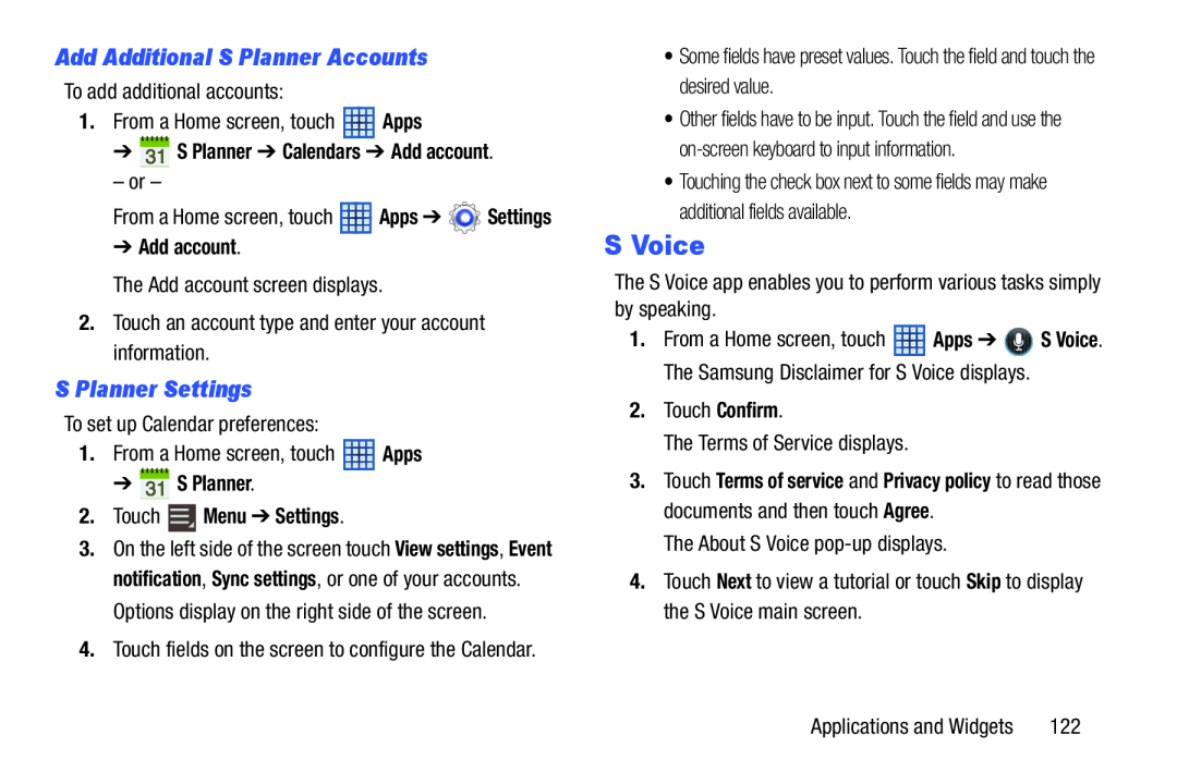 S Planner Settings Galaxy Note 8.0 Wi-Fi