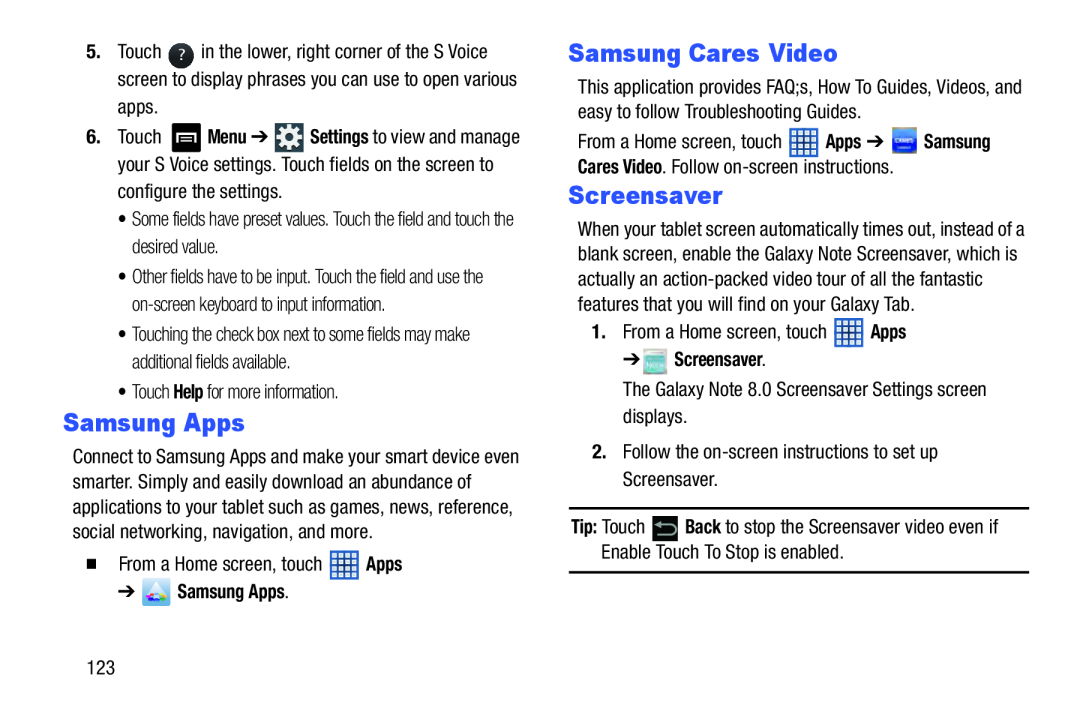 Samsung Apps Galaxy Note 8.0 Wi-Fi