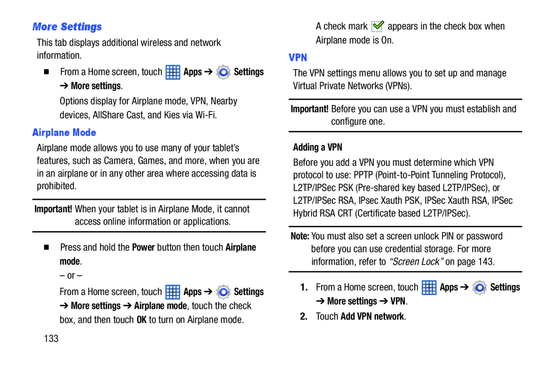 More Settings Galaxy Note 8.0 Wi-Fi