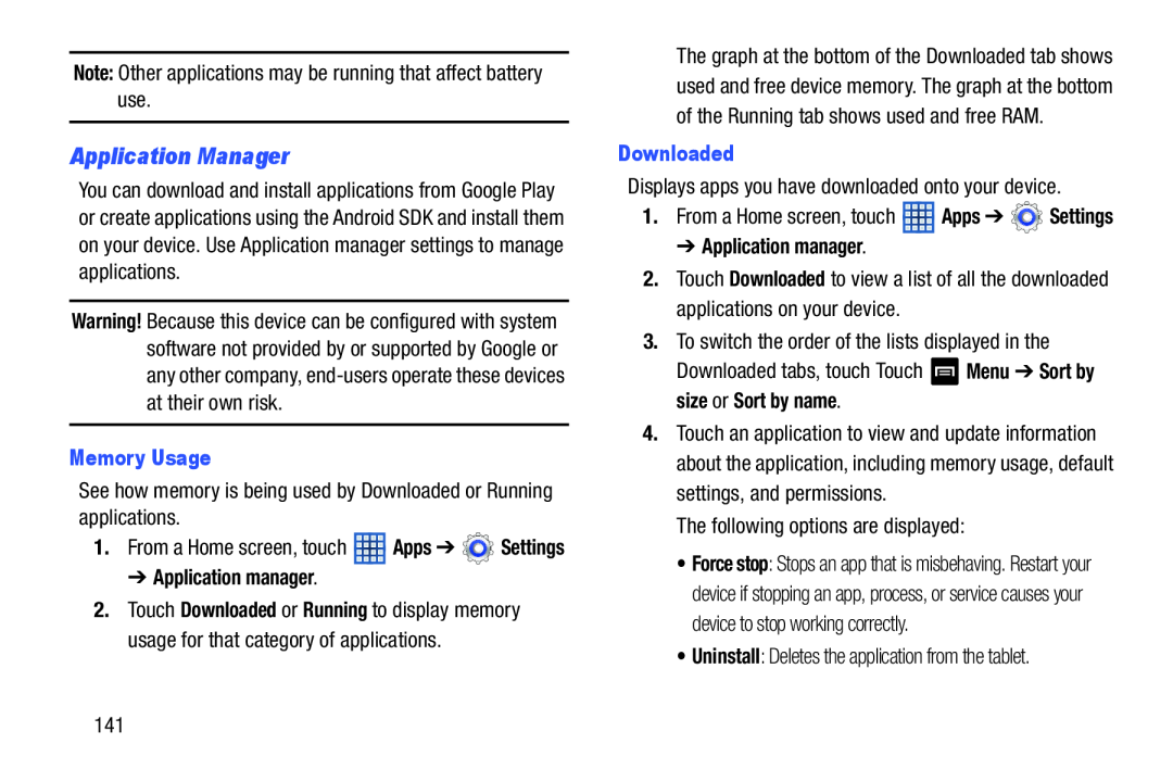 Application Manager Galaxy Note 8.0 Wi-Fi