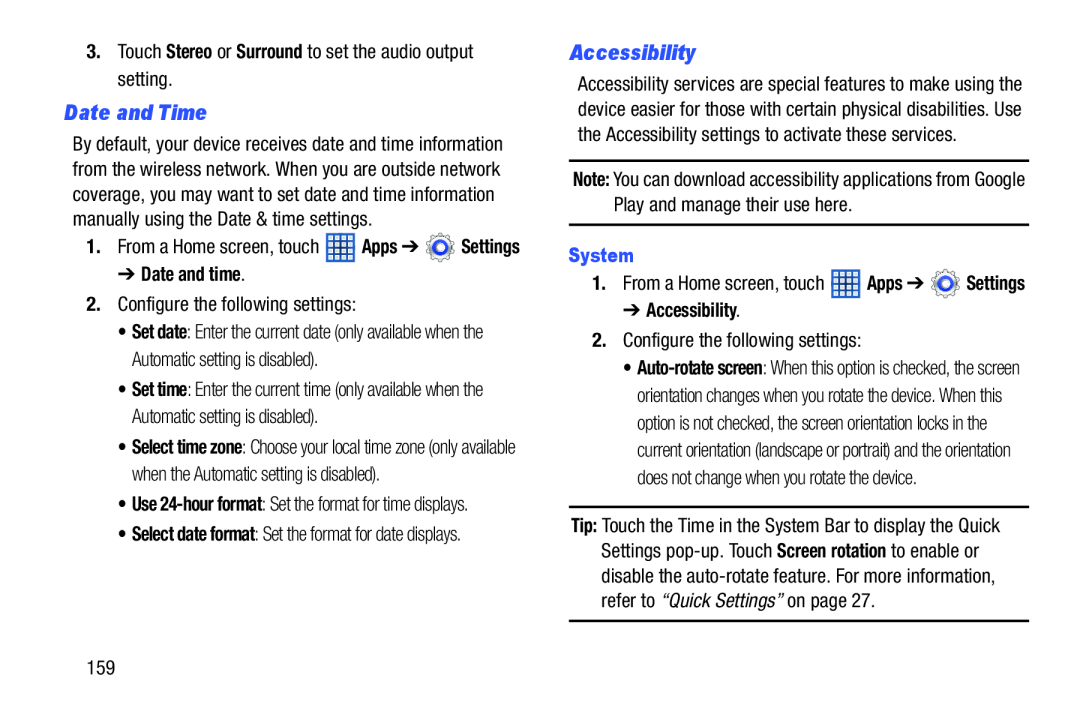 Accessibility Galaxy Note 8.0 Wi-Fi