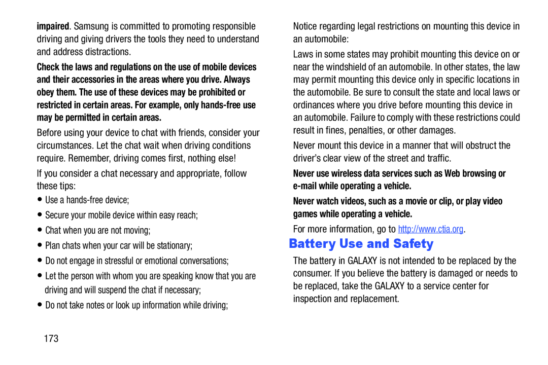 Battery Use and Safety Galaxy Note 8.0 Wi-Fi