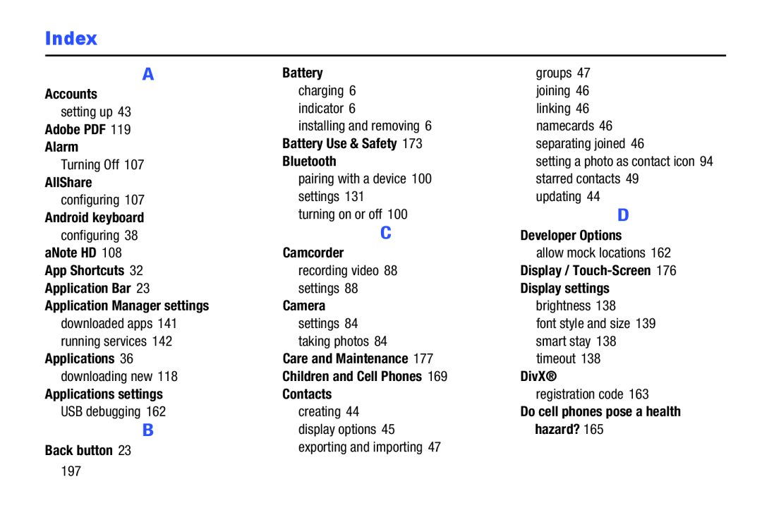 Index Galaxy Note 8.0 Wi-Fi