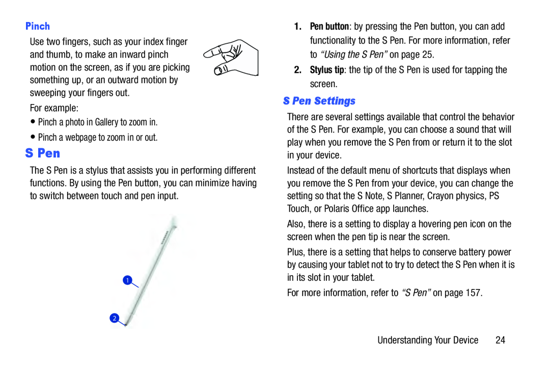 S Pen Settings Galaxy Note 8.0 Wi-Fi