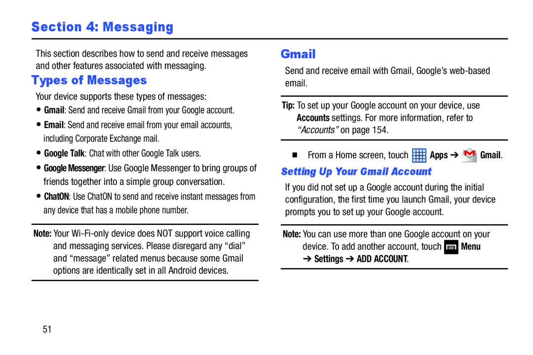 Section 4: Messaging Galaxy Note 8.0 Wi-Fi