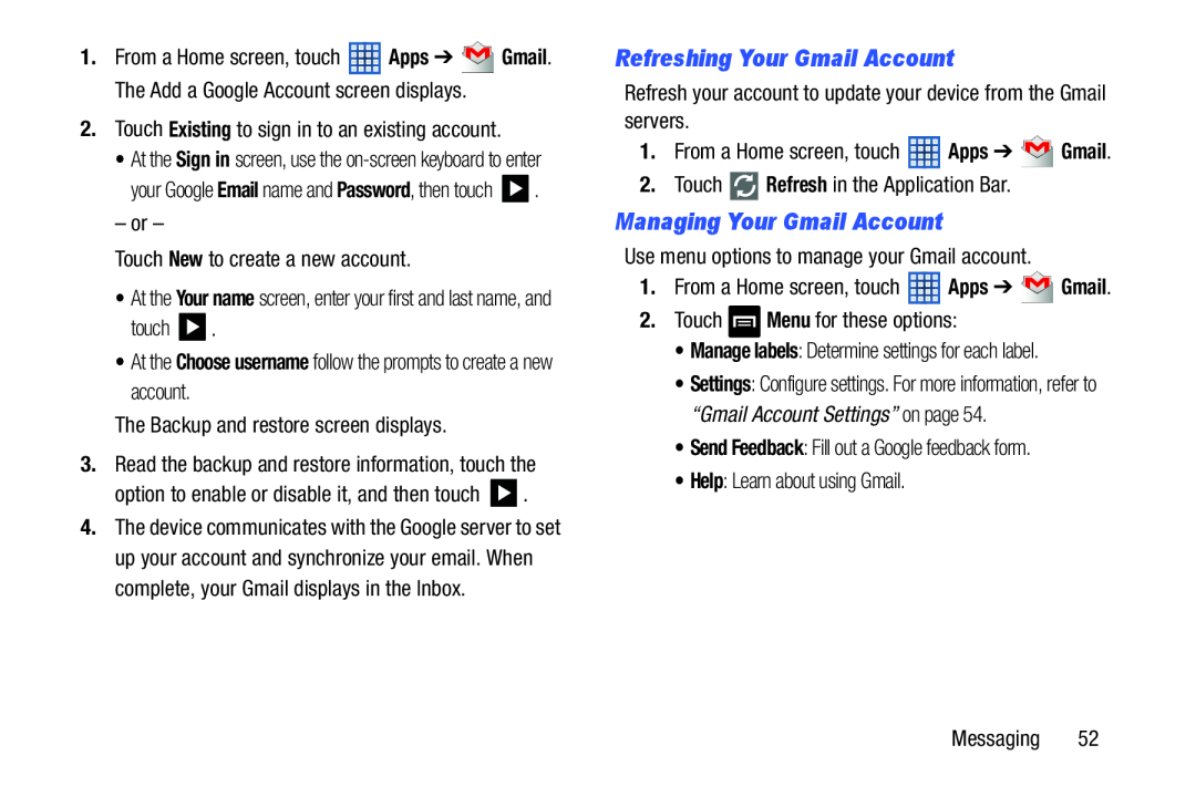 Managing Your Gmail Account Galaxy Note 8.0 Wi-Fi