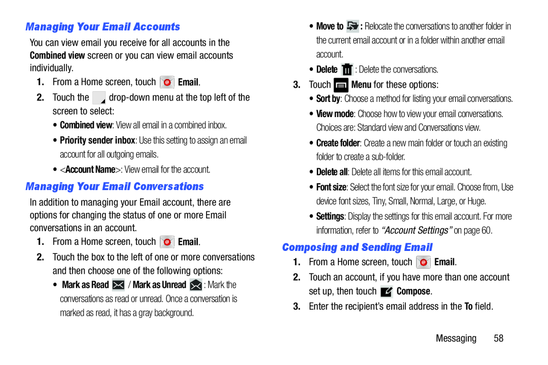 Composing and Sending Email Galaxy Note 8.0 Wi-Fi