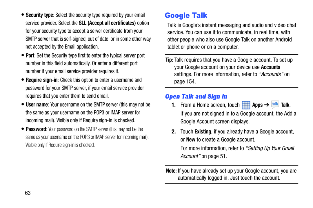 Open Talk and Sign In Google Talk