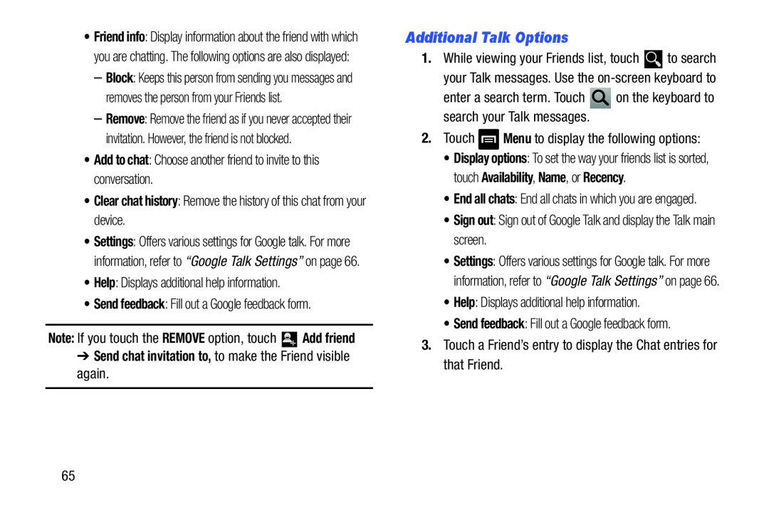 Additional Talk Options Galaxy Note 8.0 Wi-Fi