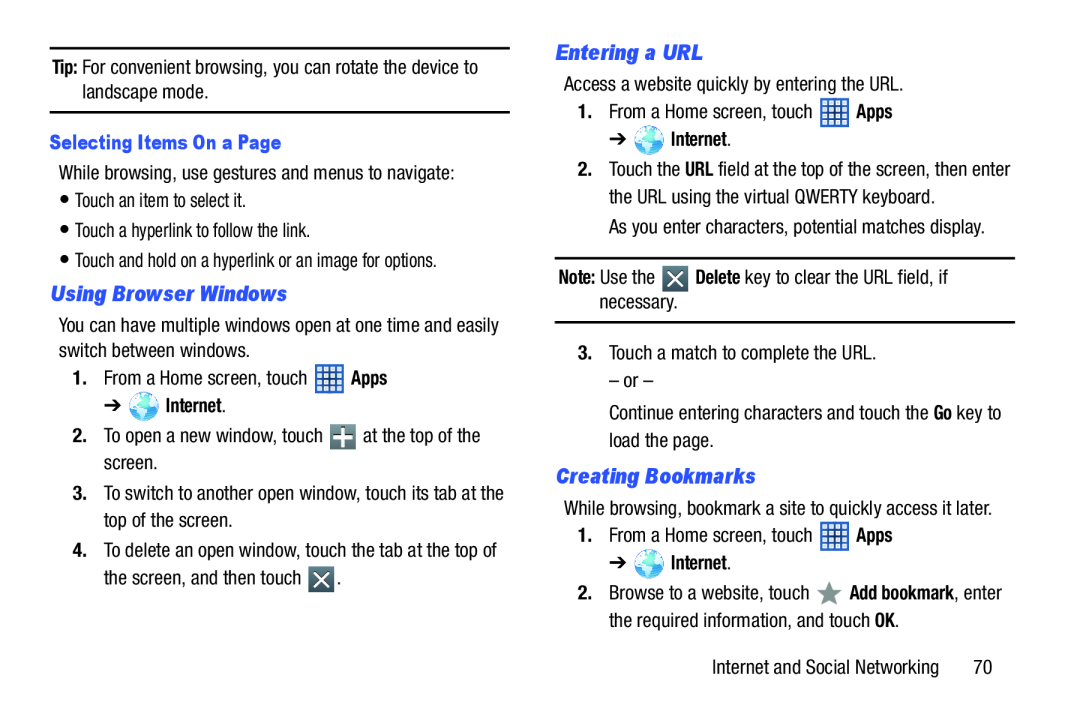 Using Browser Windows Galaxy Note 8.0 Wi-Fi