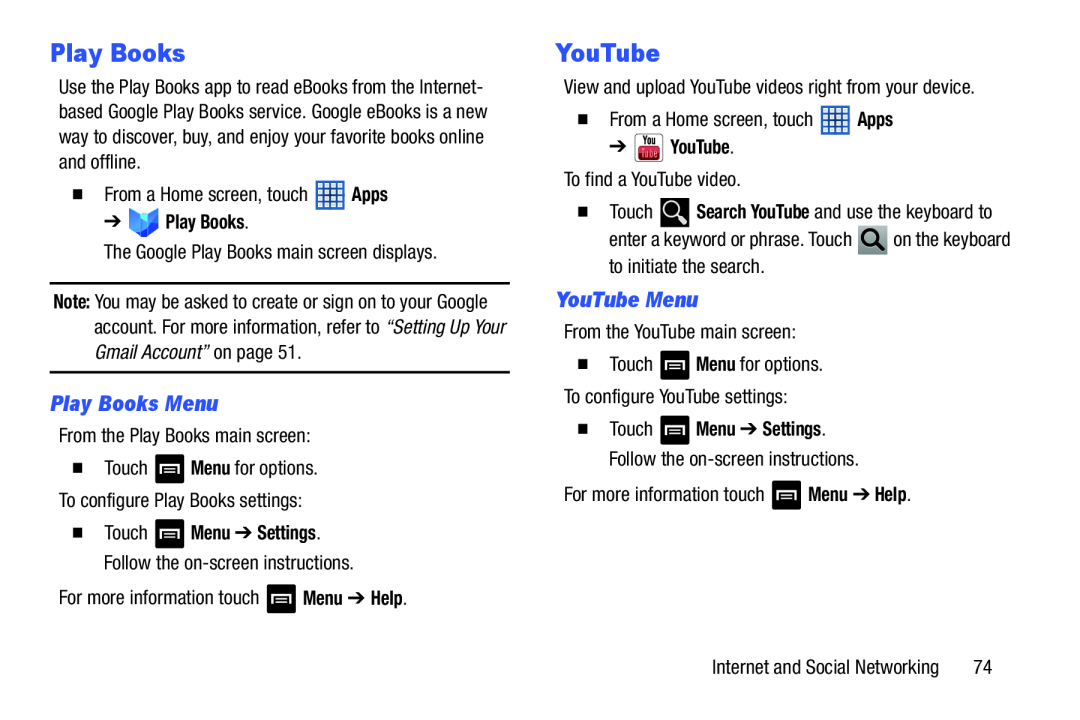 Play Books Menu Galaxy Note 8.0 Wi-Fi