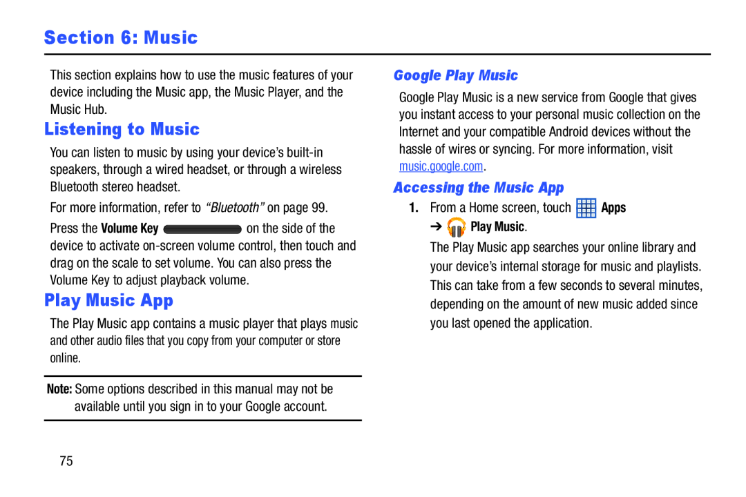 Accessing the Music App Galaxy Note 8.0 Wi-Fi