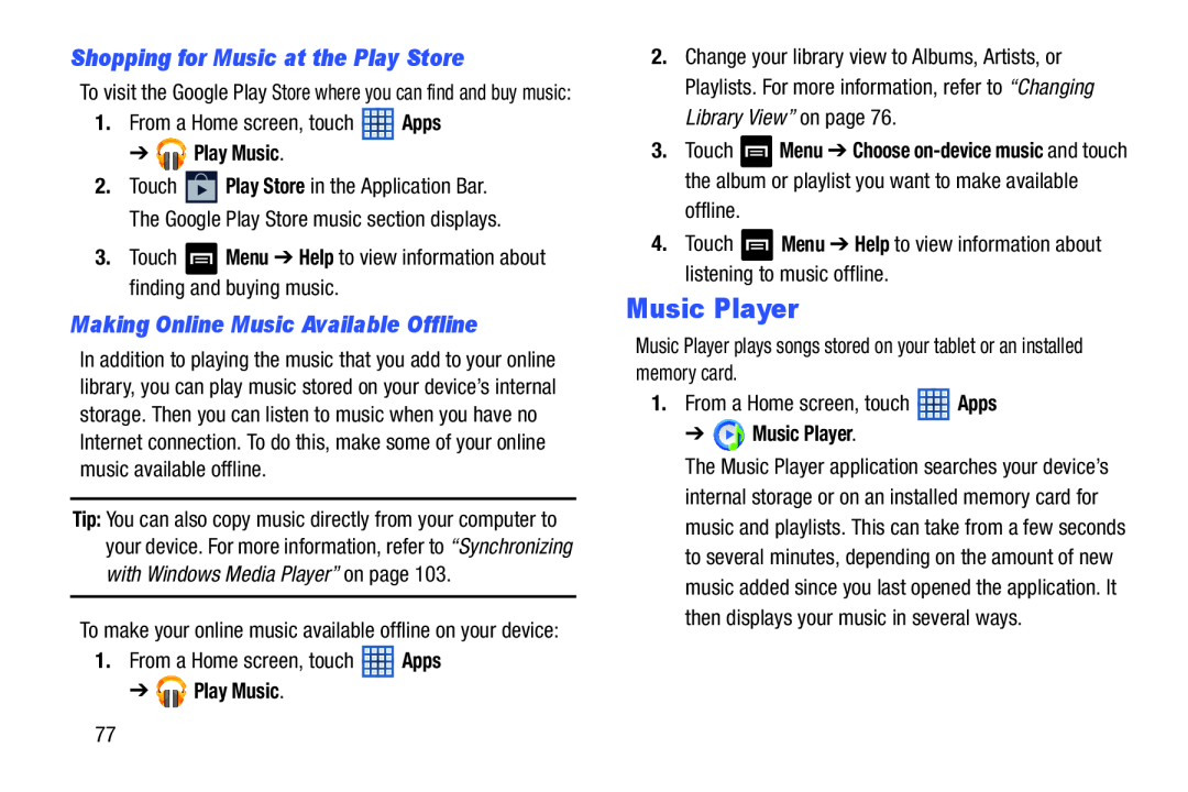 Making Online Music Available Offline Galaxy Note 8.0 Wi-Fi