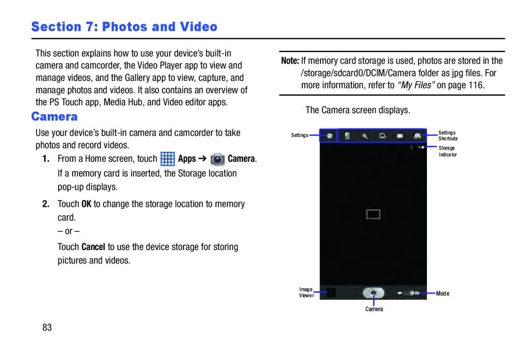 Section 7: Photos and Video Galaxy Note 8.0 Wi-Fi