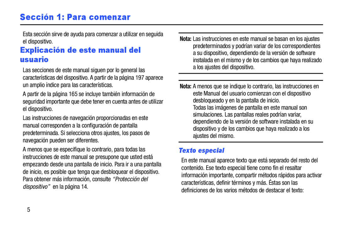 Texto especial Explicación de este manual del usuario