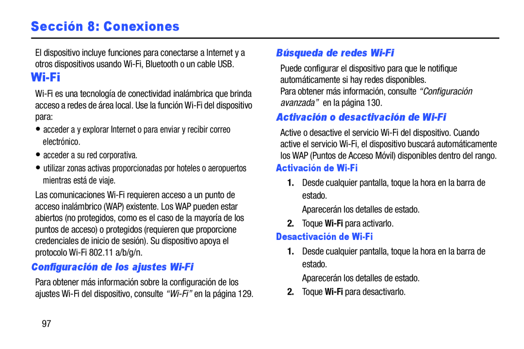 Configuración de los ajustes Wi-Fi Galaxy Note 8.0 Wi-Fi