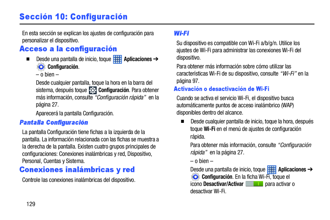 Pantalla Configuración Wi-Fi