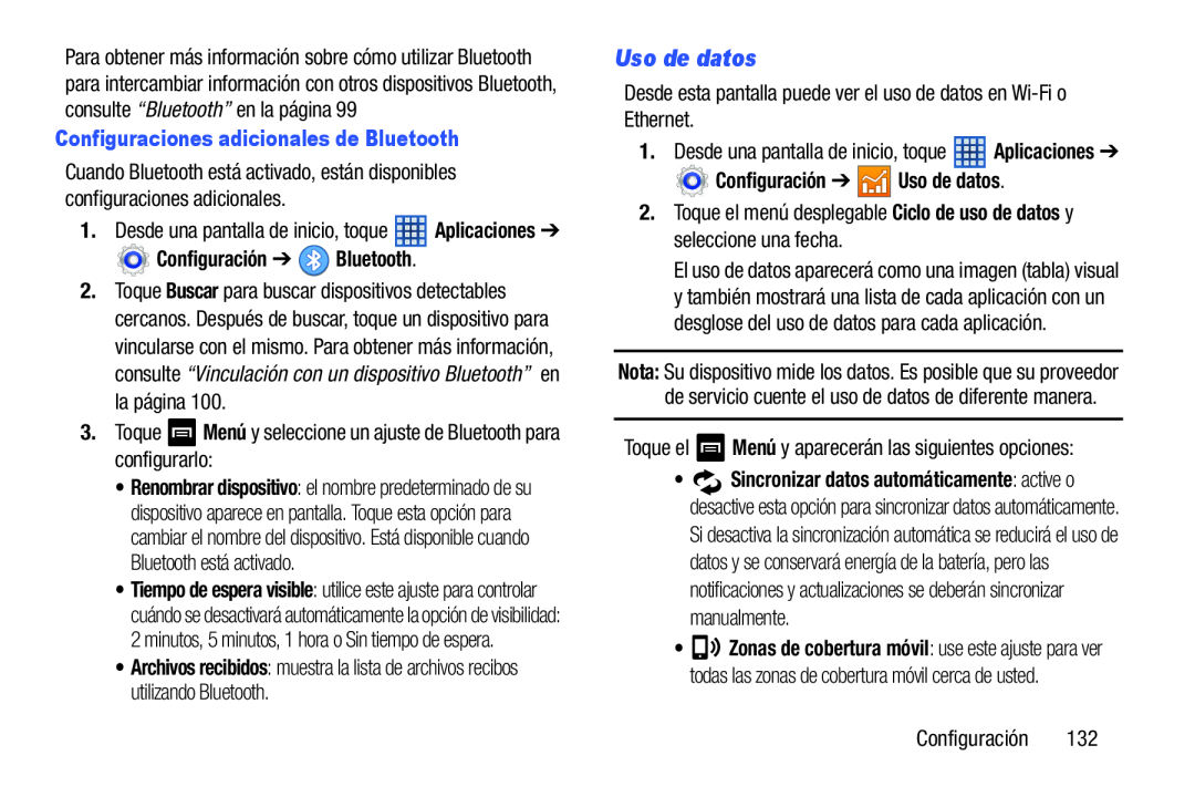 Uso de datos Galaxy Note 8.0 Wi-Fi