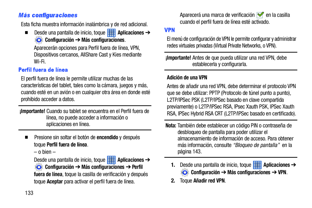 Más configuraciones