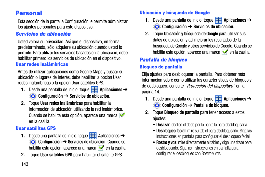 Servicios de ubicación Galaxy Note 8.0 Wi-Fi