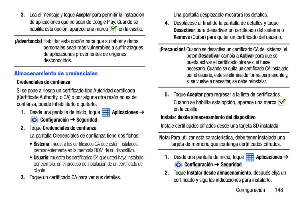 Almacenamiento de credenciales Credenciales de confianza