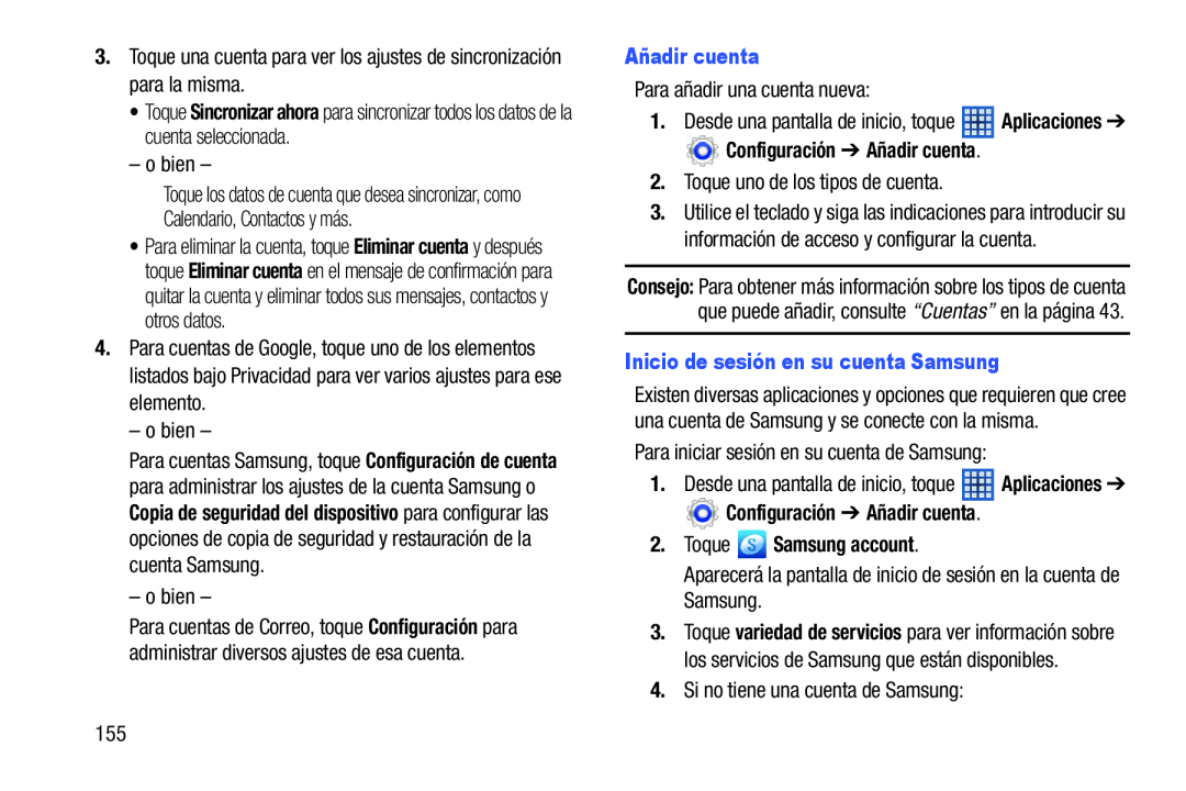 2.Toque Samsung account Galaxy Note 8.0 Wi-Fi