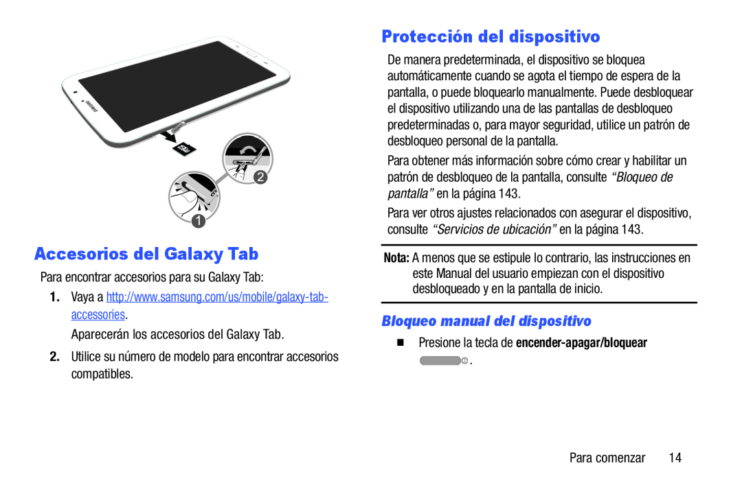 Protección del dispositivo Galaxy Note 8.0 Wi-Fi