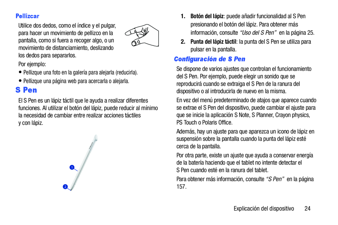 Configuración de S Pen Galaxy Note 8.0 Wi-Fi