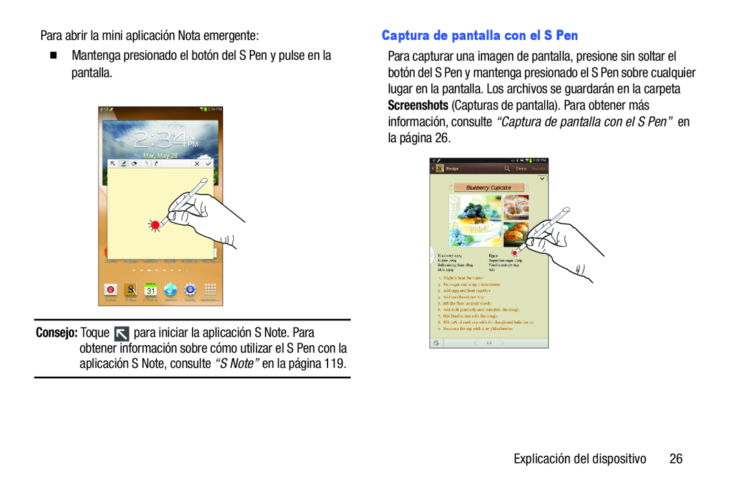 Captura de pantalla con el S Pen Galaxy Note 8.0 Wi-Fi