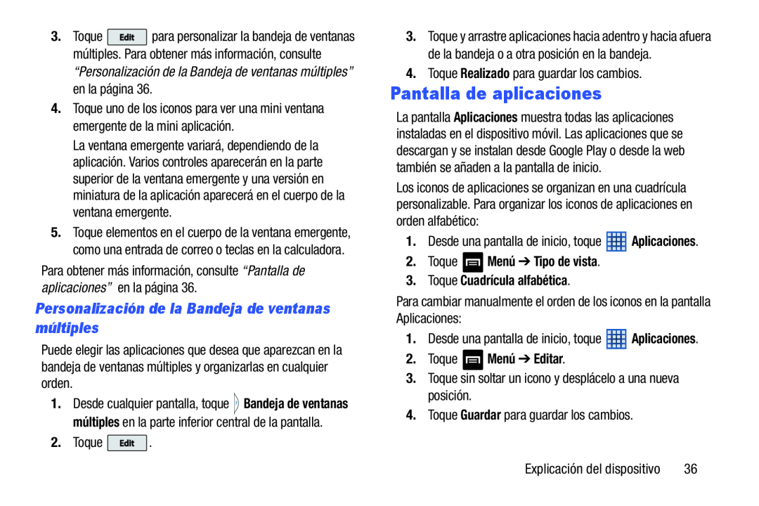 Pantalla de aplicaciones Galaxy Note 8.0 Wi-Fi