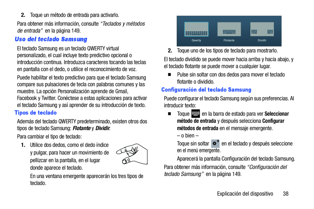 Uso del teclado Samsung