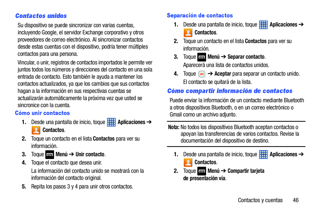 Contactos unidos Cómo compartir información de contactos