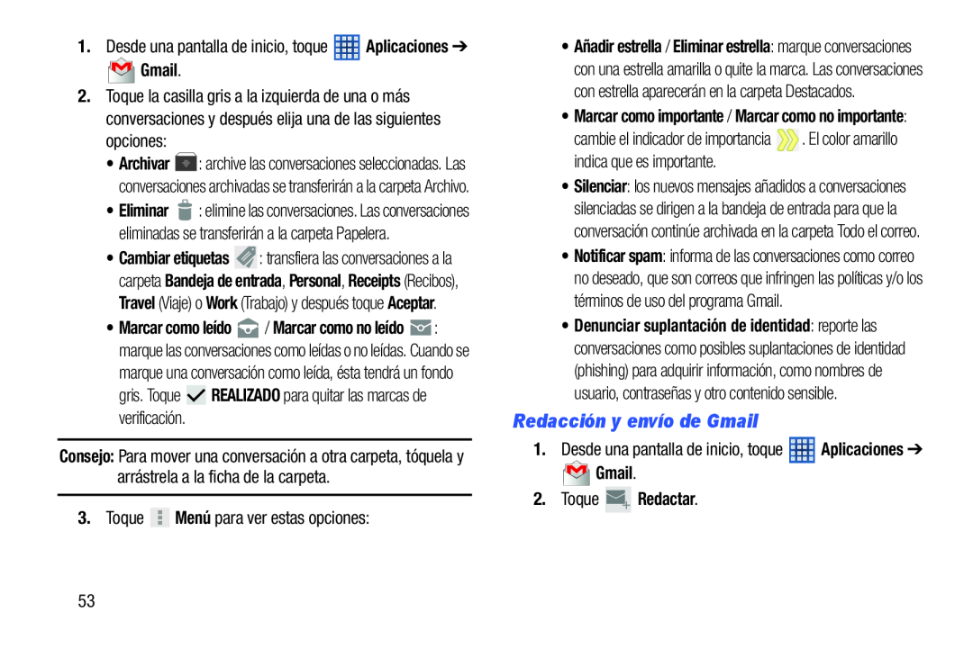 Redacción y envío de Gmail Galaxy Note 8.0 Wi-Fi