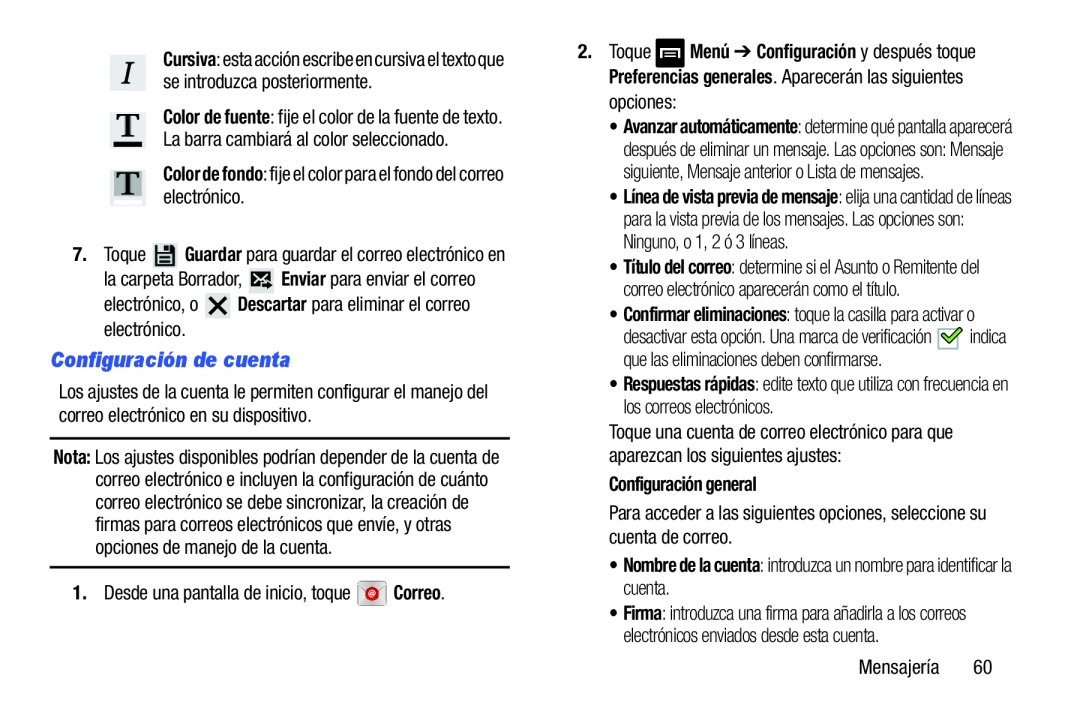 Configuración de cuenta