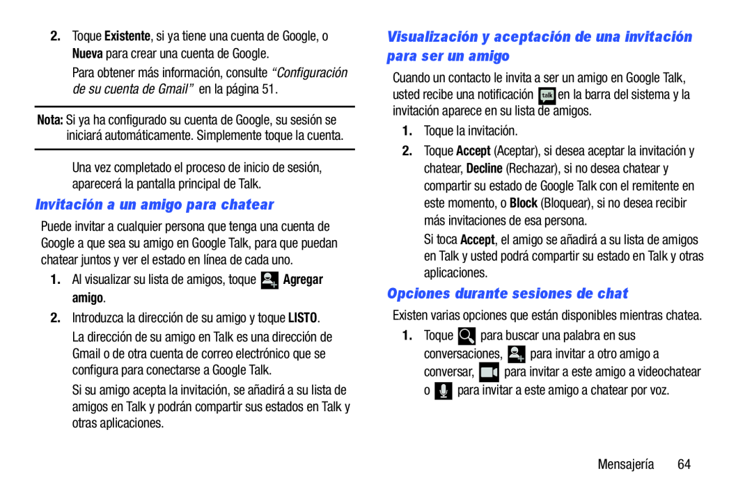 Invitación a un amigo para chatear Visualización y aceptación de una invitación para ser un amigo