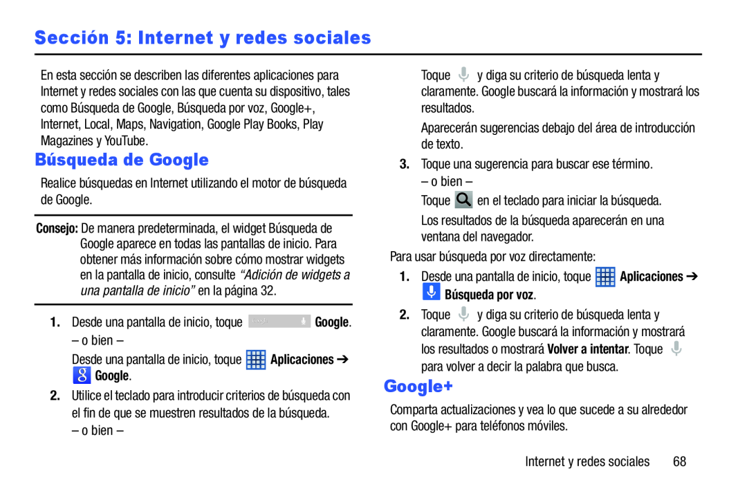 Sección 5: Internet y redes sociales Galaxy Note 8.0 Wi-Fi