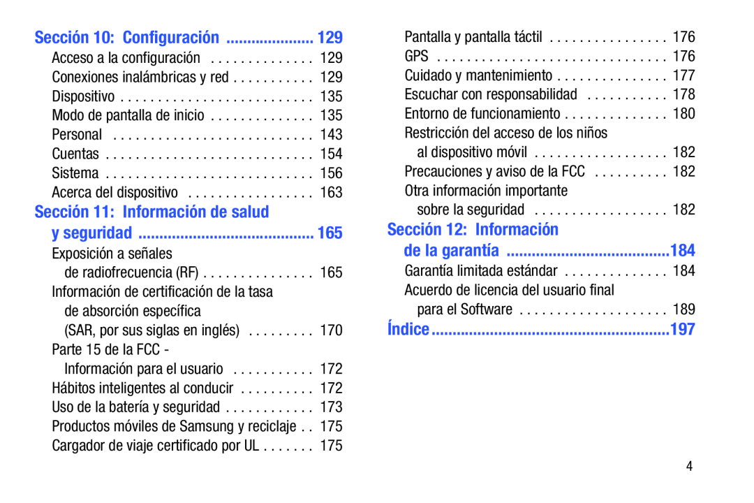Sección 11: Información de salud Galaxy Note 8.0 Wi-Fi