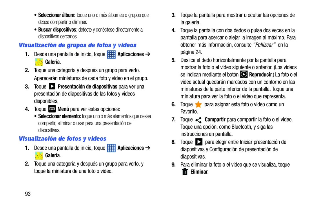 Visualización de fotos y videos Galaxy Note 8.0 Wi-Fi