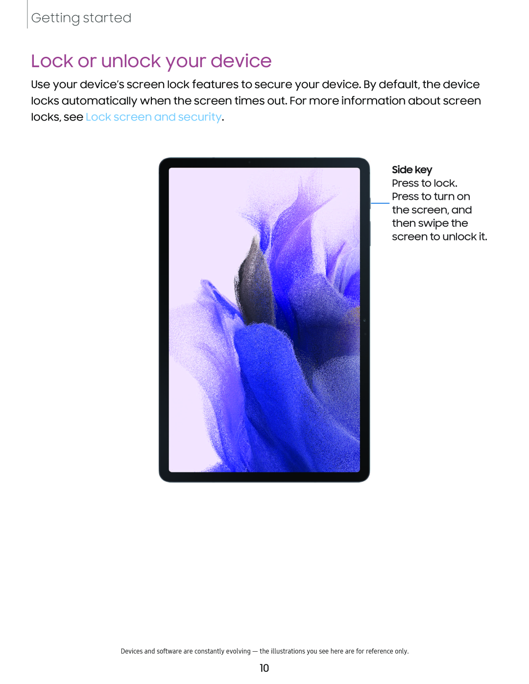 Lock or unlock your device Galaxy Tab S7 FE AT&T