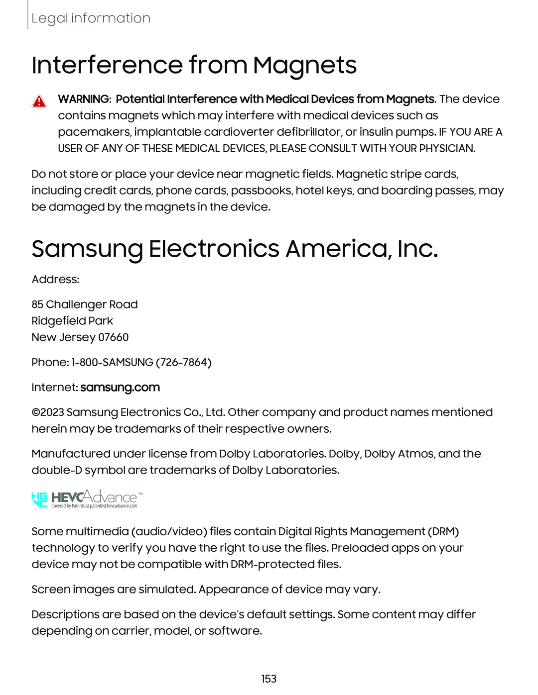 Legal information Galaxy Tab S7 FE AT&T