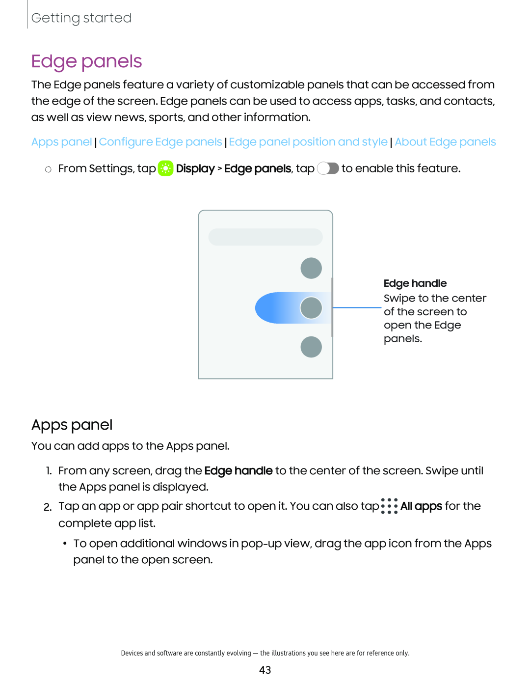 Edge panels Galaxy Tab S7 FE AT&T