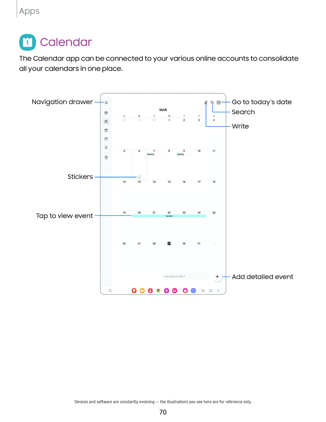 Calendar Galaxy Tab S7 FE AT&T