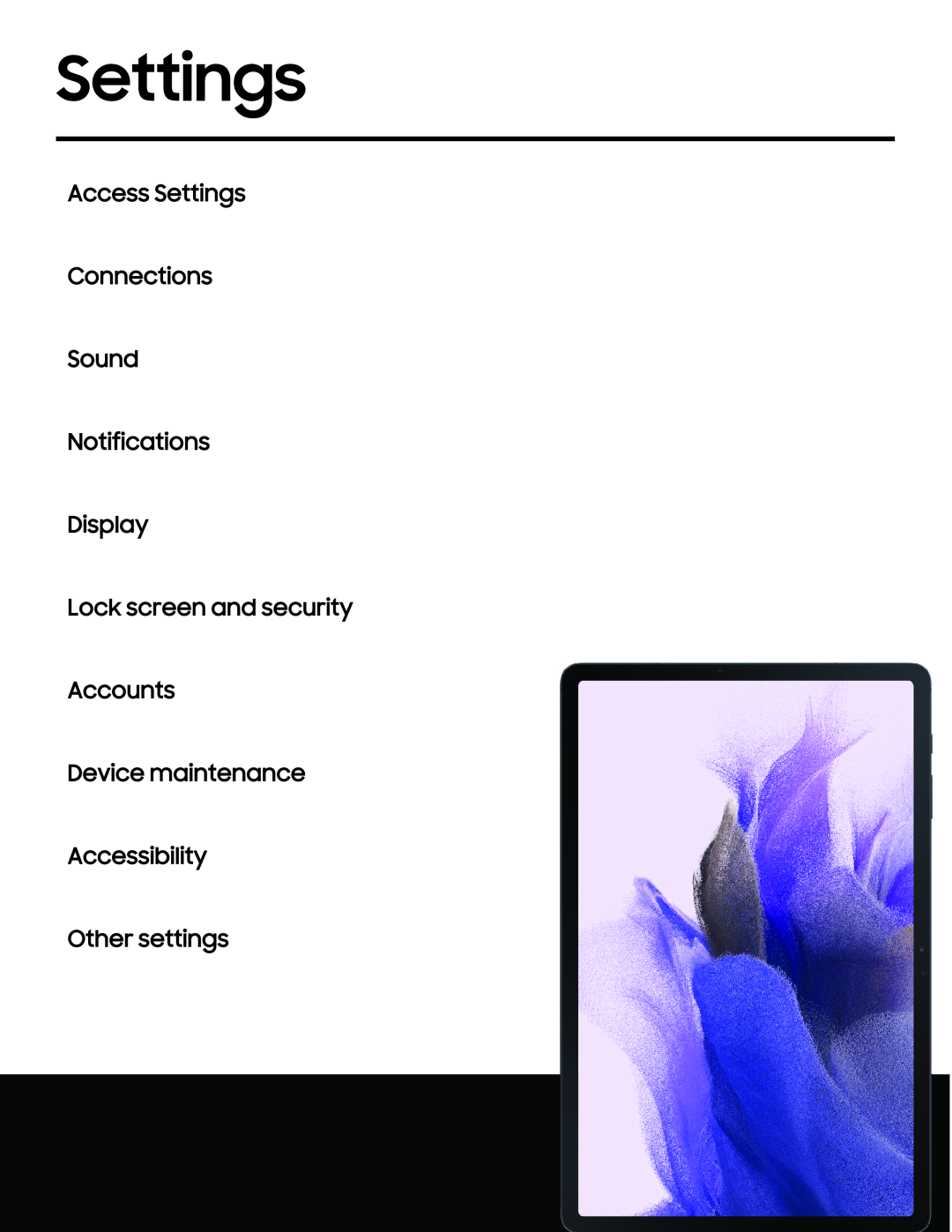 Settings Galaxy Tab S7 FE AT&T