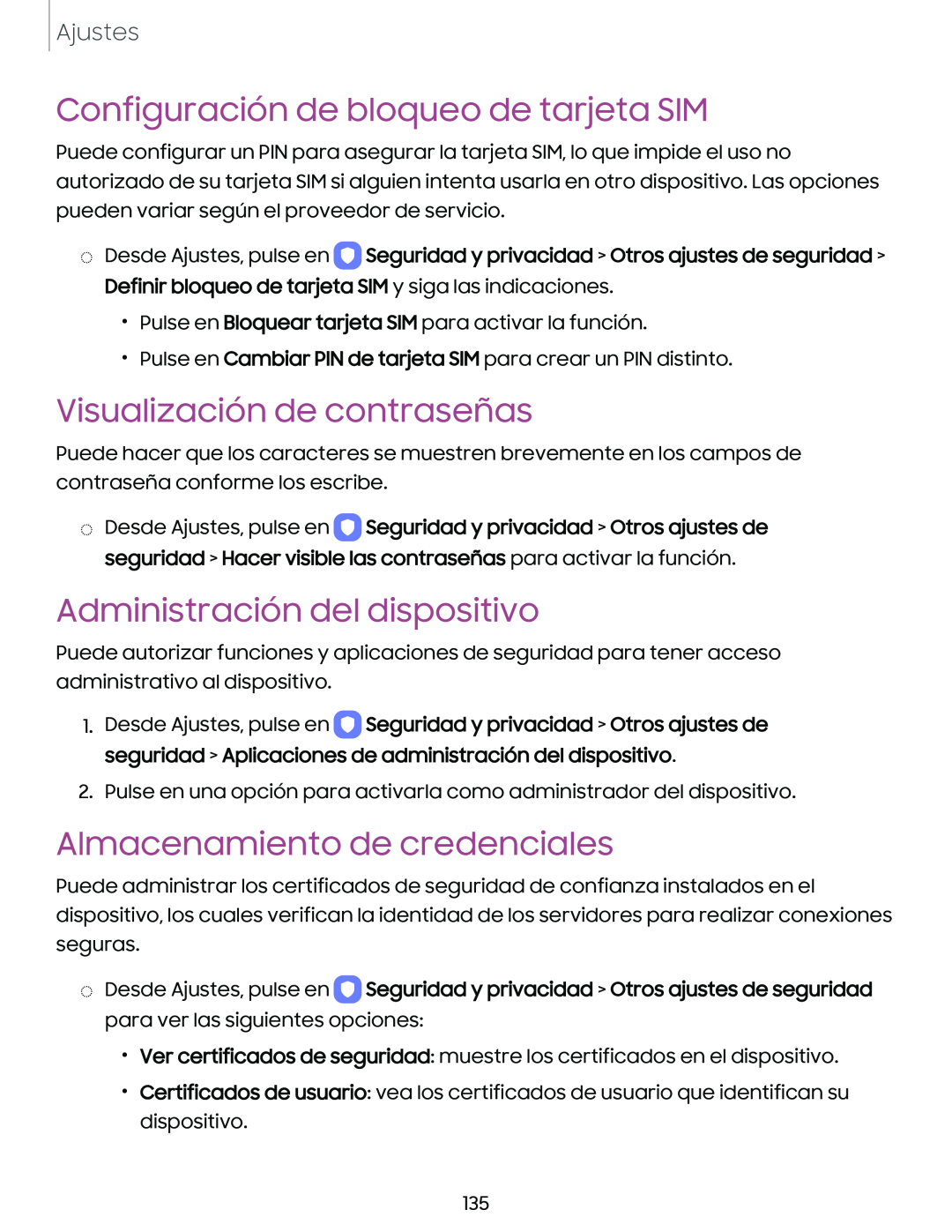 Visualización de contraseñas Galaxy Tab S7 FE AT&T