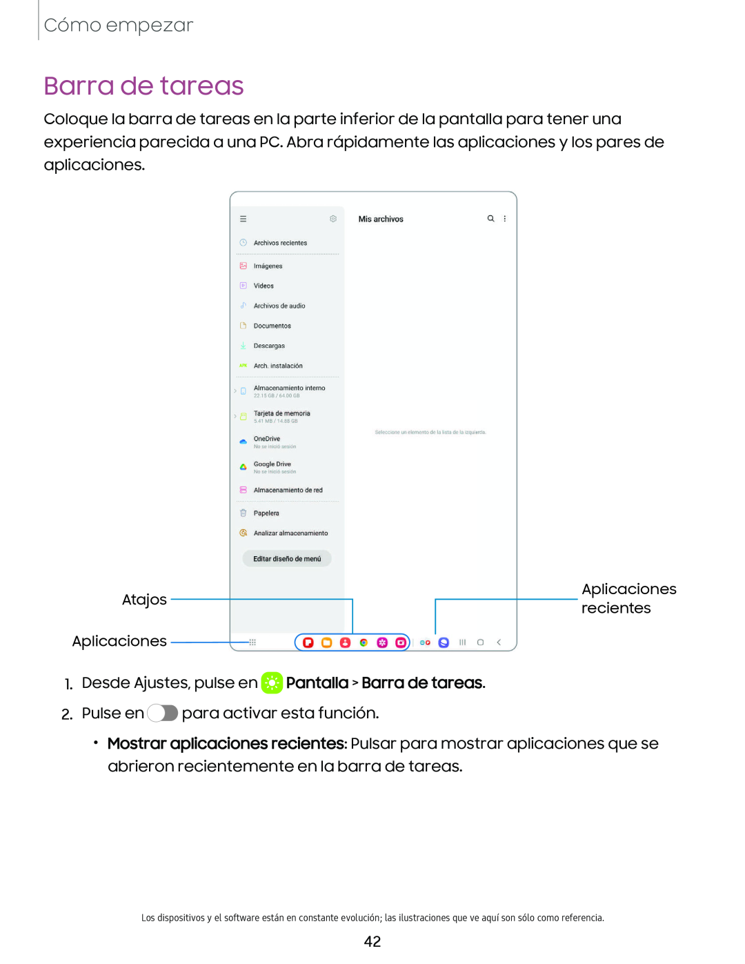 Barra de tareas Galaxy Tab S7 FE AT&T